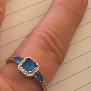 Elegant Blue and Silver Ring